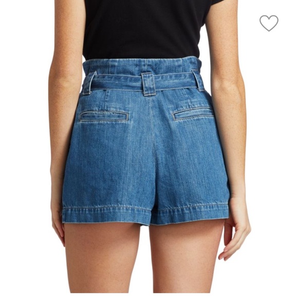 L'AGENCE Hillary Paperbag-Waist Denim Shorts - Picture 2 of 4